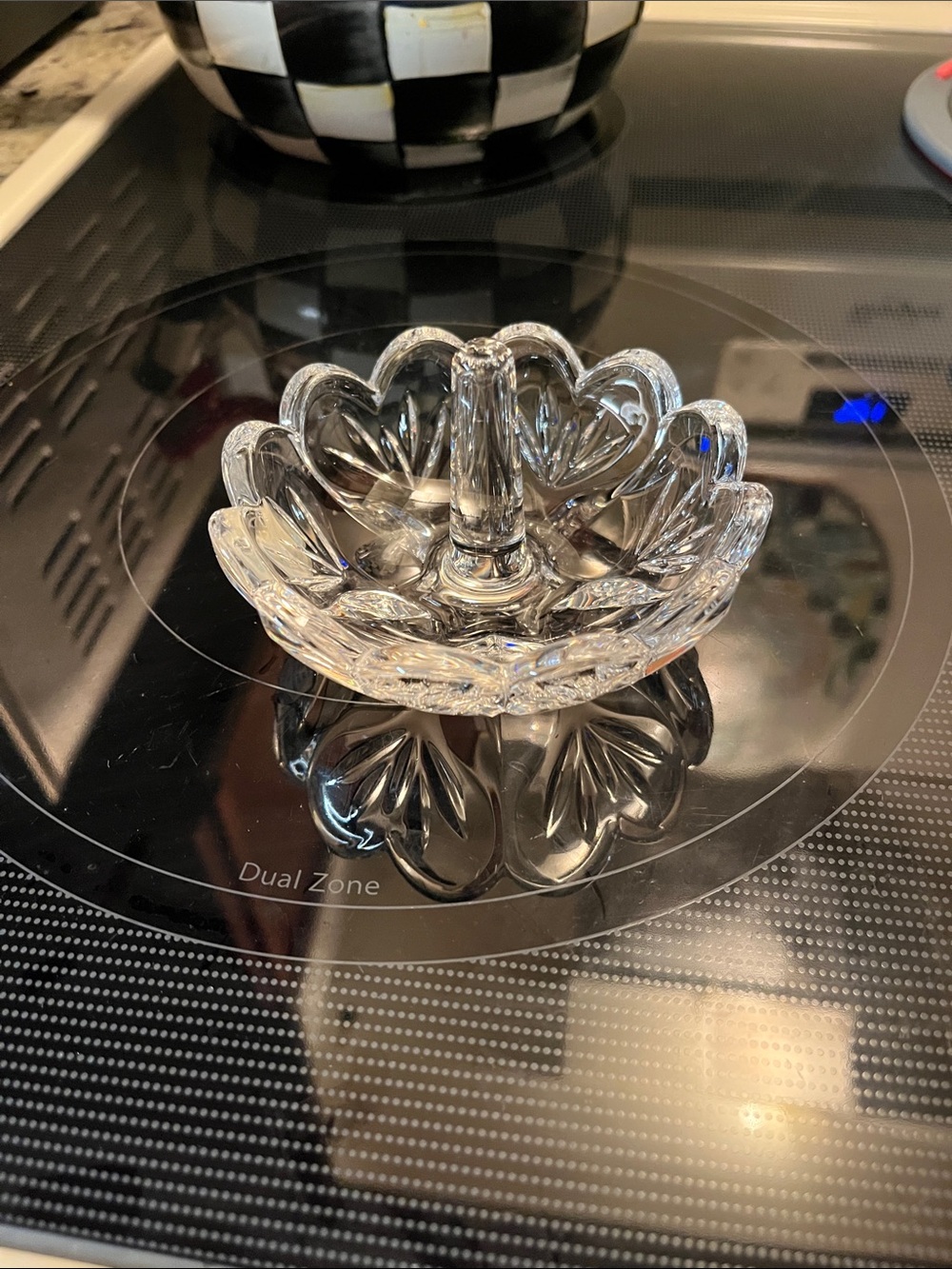 Clear Glass Ring Holder Jewelry Dish - Crystal Finish